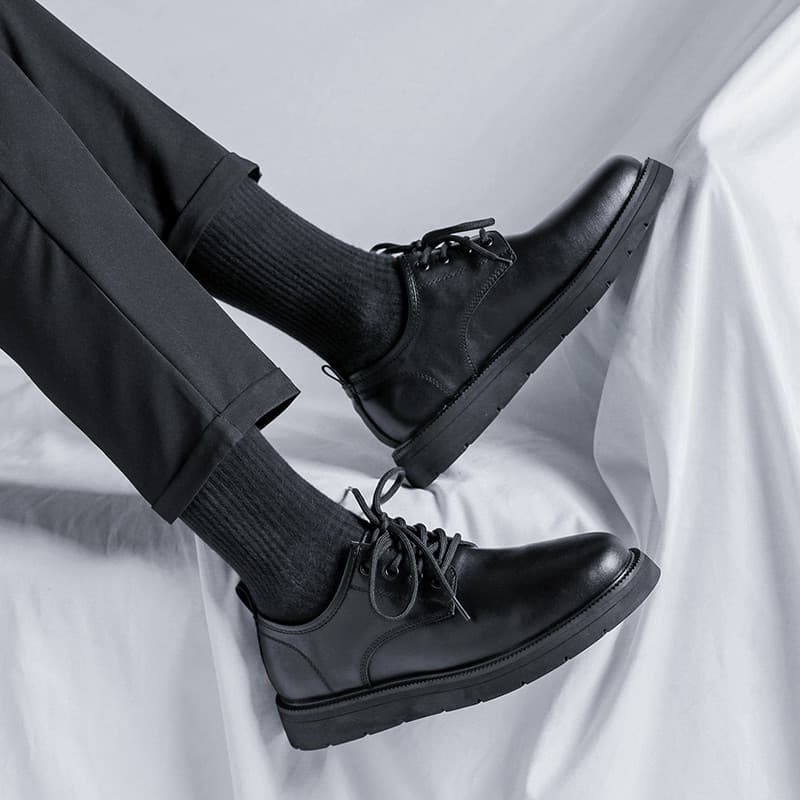Sapatos de couro masculinos primavera estilo britânico negócios Formal Wear All-Match Casual Derby sapatos masculinos pr