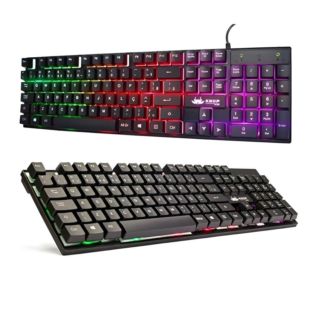 Teclado Gamer Semi-Mecânico Iluminação RGB Viva Tecnologia Anti-Ghost e Teclas Flutuantes ABNT2