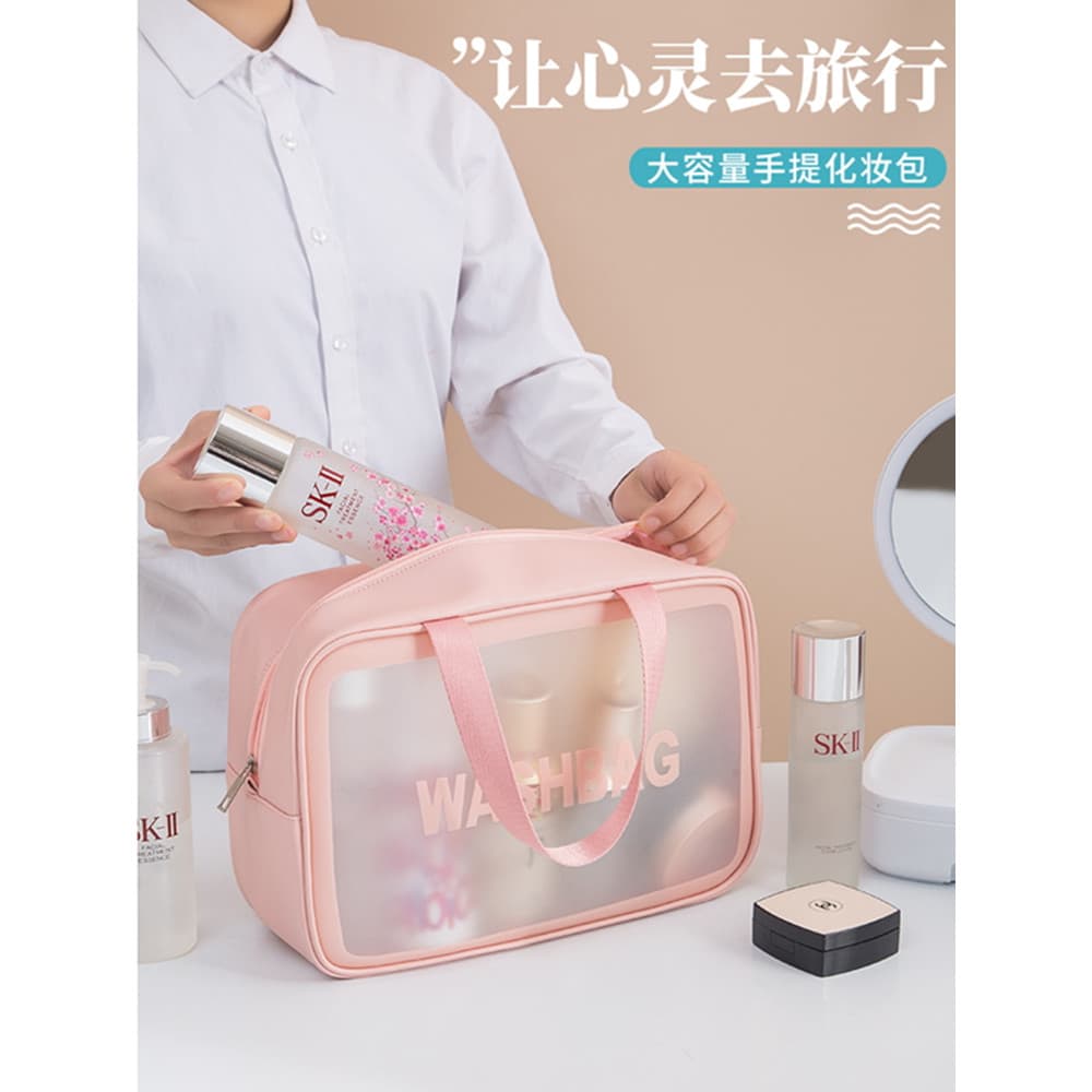 Influenciador saco cosmético High-End feminino ins saco de higiene pessoal 2024 novo estilo transparente saco de armazen