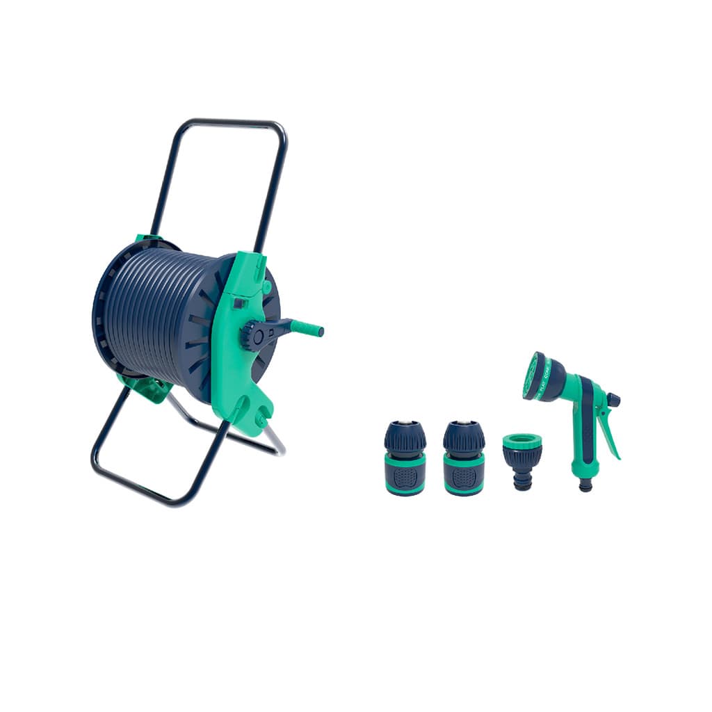 Kit Enrolador de Mangueira Completo 40m | Jardim Organização Recolhimento Fácil