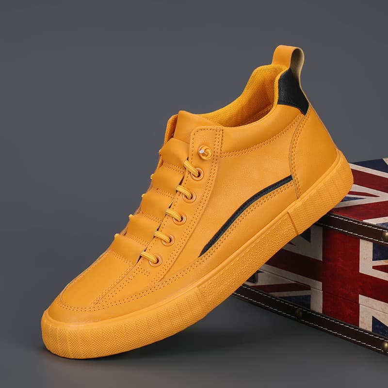 Primavera sapatos masculinos versão coreana na moda sapatos casuais deslizamento-em zíper tênis masculino estilo britâni