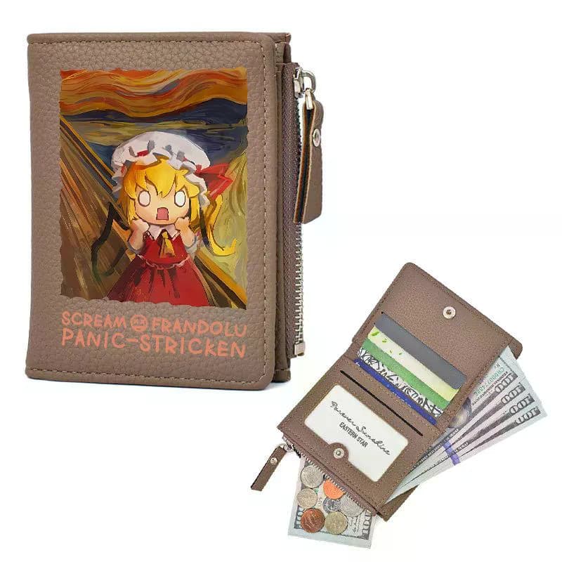 Touhou Project Flandre Scarlet " The Scream " Estilo Carteira De Couro PU Porta-Moedas