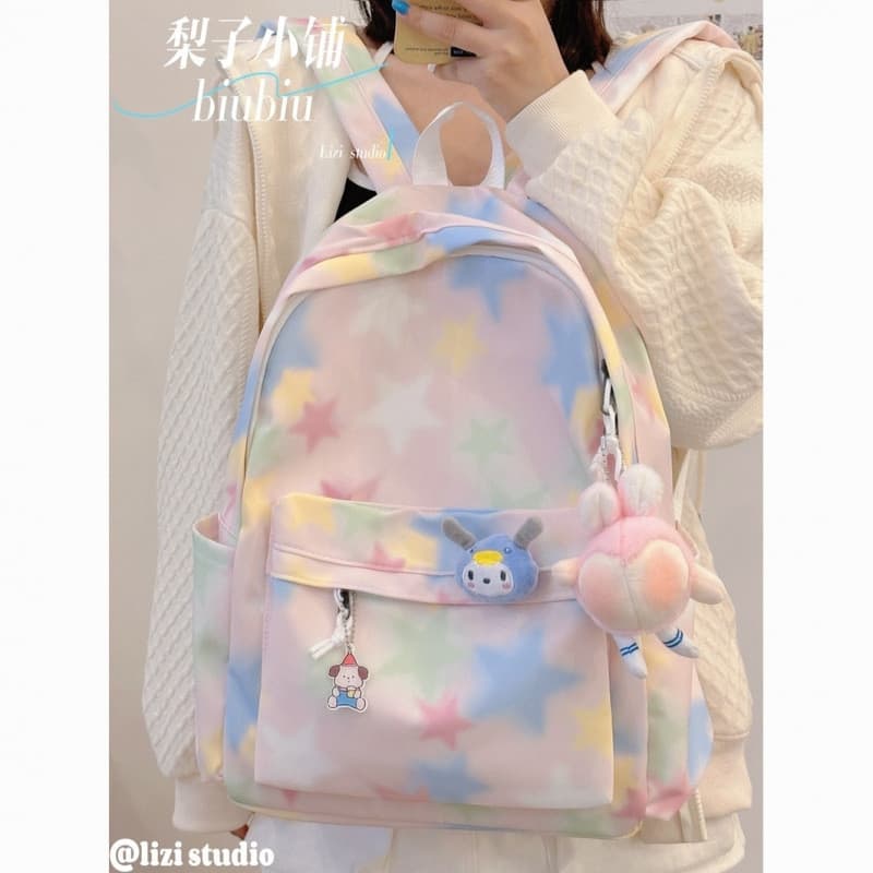 Mochila escolar feminina estudante universitário estrela de grande capacidade ensino médio estudante do ensino médio moc