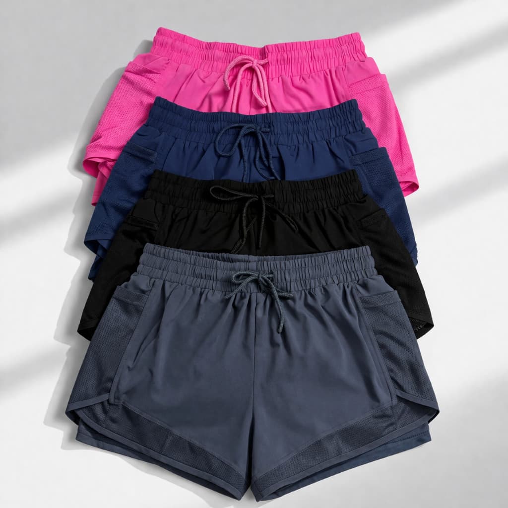 Shorts academia Duplo Compressão Importados Tactel para academia caminhadas e corrida bermuda dupla treino