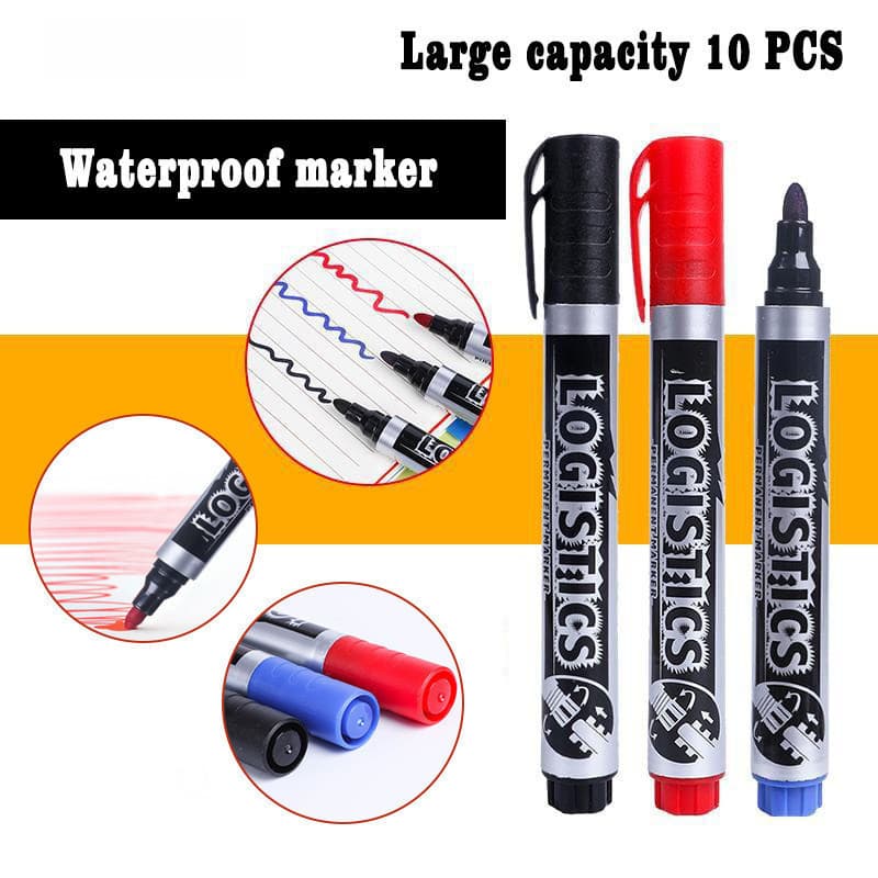 [10 PCS] Caneta Marcadora de Tinta Preto Vermelho Azul Branco À Prova D 'Água de Secagem Rápida Caneta Marcadora Não Des