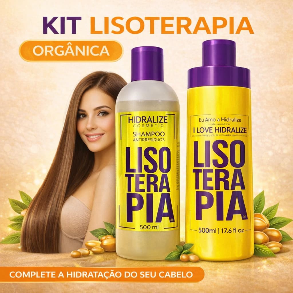 Escova Progressiva Sem Formol Profissional Selagem Lisoterapia 500ml + Shampoo Antiresiduos 500ml