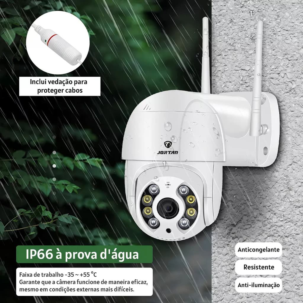 Câmera Segurança Ip Externa Rotativa Wifi Prova Dágua Full H