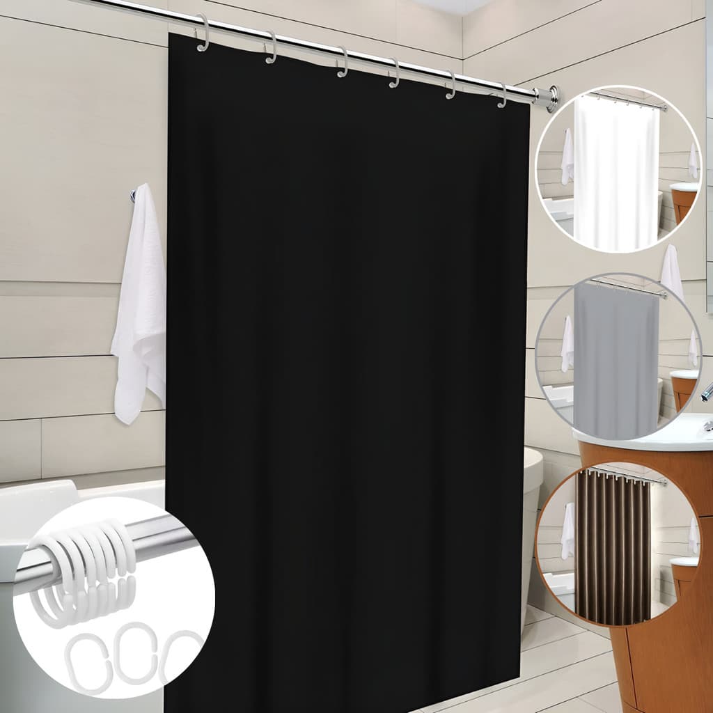 Cortina Banheiro Box Pvc Antimofo Impermeável Lavável Lisa Antimofo Plástico 2m Chuveiro Vinil