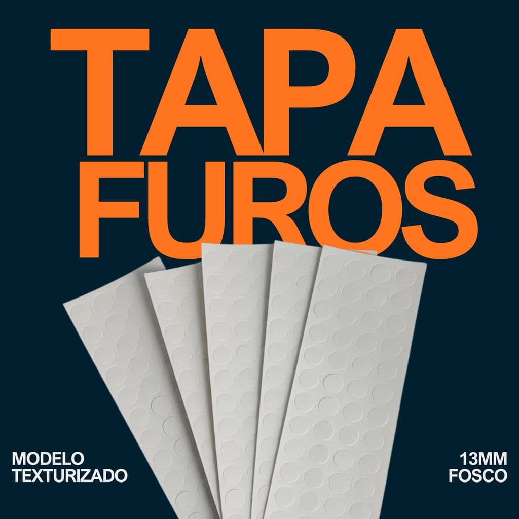 Kit 02 Cartelas Tapa Furo Tx Branco 13mm 100 Adesivos Móveis