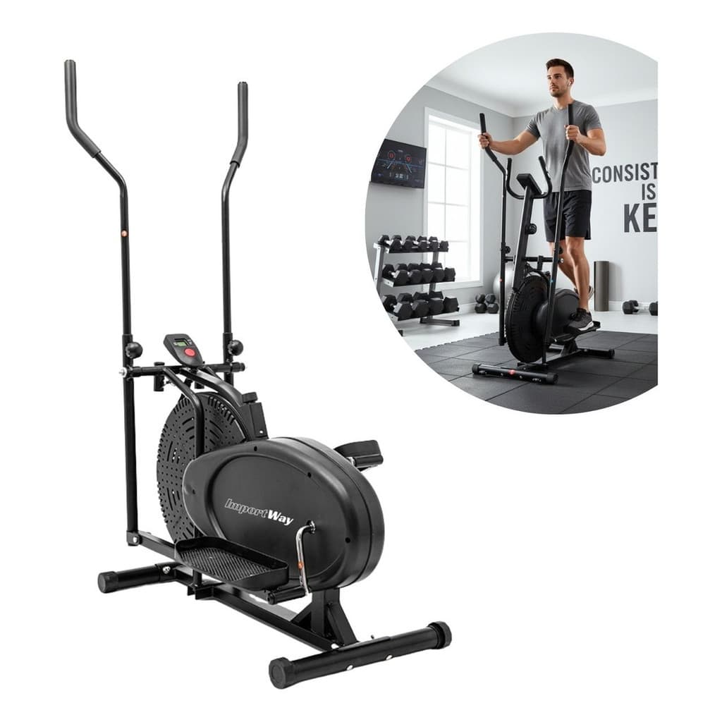 Elíptico Com Resistência a Ar Importway Suporta Até 150kg Ideal Para Treinos Sem Impacto e Queima de Calorias