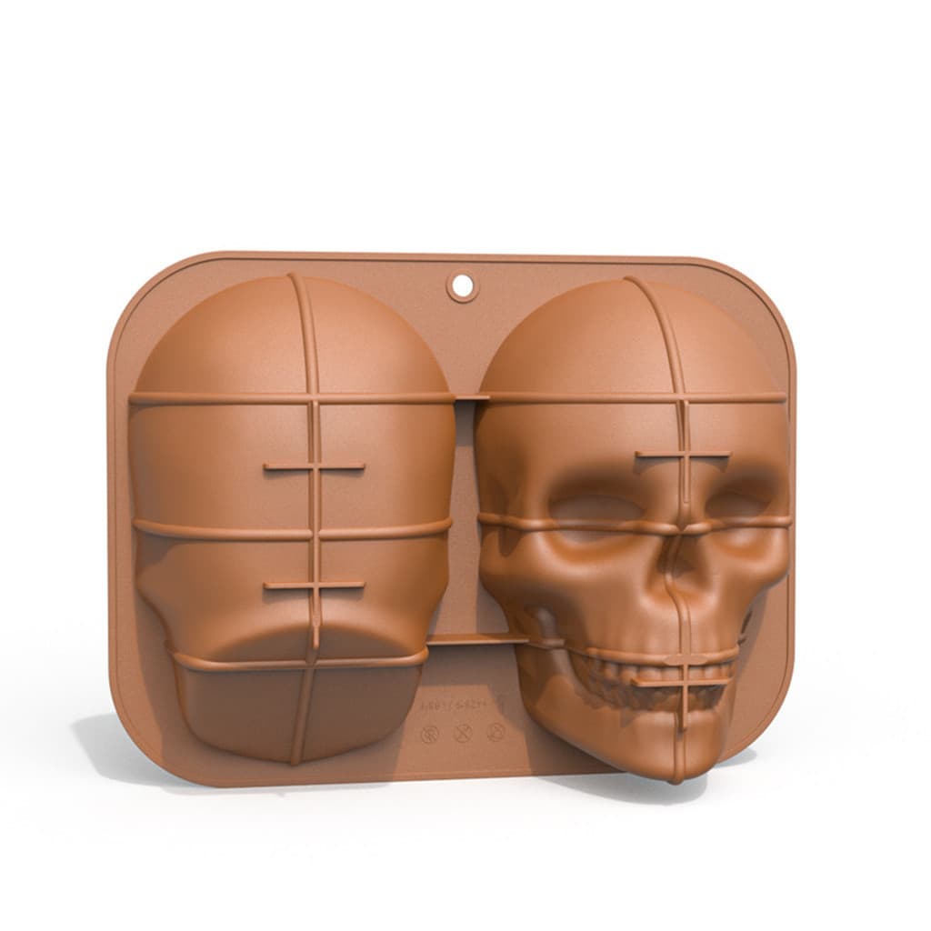 Grande Molde De Bolo De Caveira De Silicone Realista DIY Para Halloween