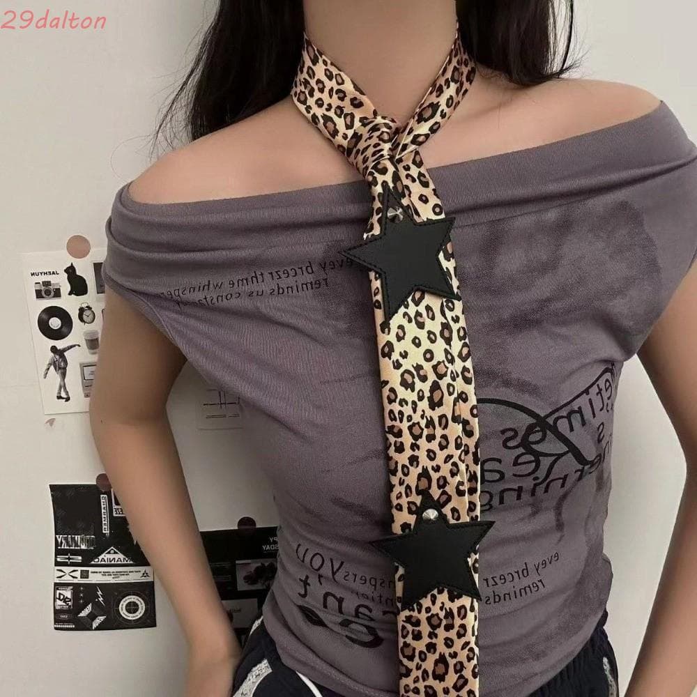 Cachecol Com Estampa De Leopardo DALTON , Cinto De Bolinhas Picante Amarrado À Mão Para Meninas , Retrô Elegante E Chiqu