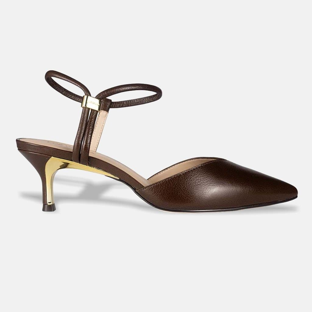 Sapato Scarpin Luz da Lua Slingback Salto Baixo 58060001