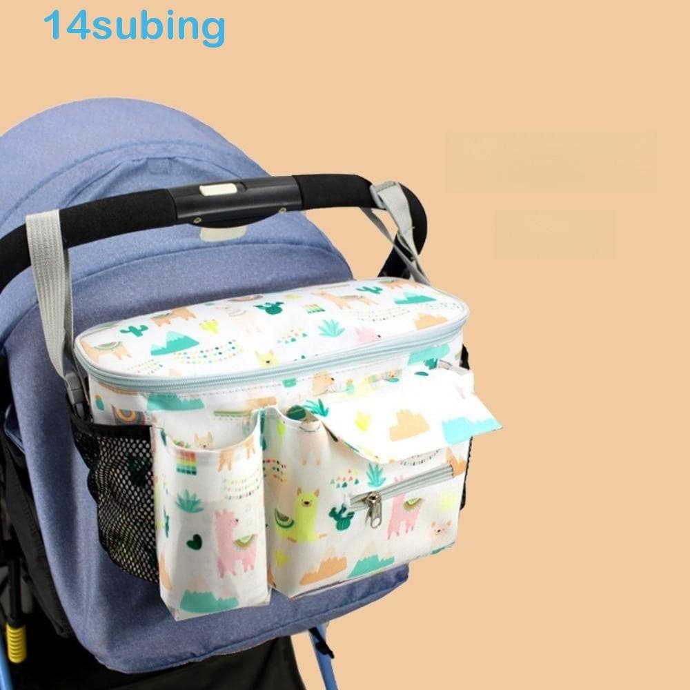 SUBING Organizador De Carrinho De Bebê De Desenho Animado , Bolsa Impressa Transporte Suspensa De Grande Capacidade
