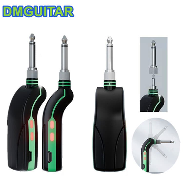 Sistema De Guitarra Sem Fio 2.4G Transmissor Receptor 270 ° Plugue Giratório De 6.5/3.5 Mm Para Acessórios De Baixo Elét