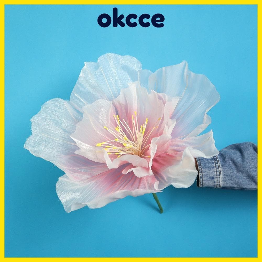 OKCCE Flores De Pêssego Artificiais , Adereços Cabeça De Flor Grande De 30/40/50 Cm , Falsas De Gaze Gigante