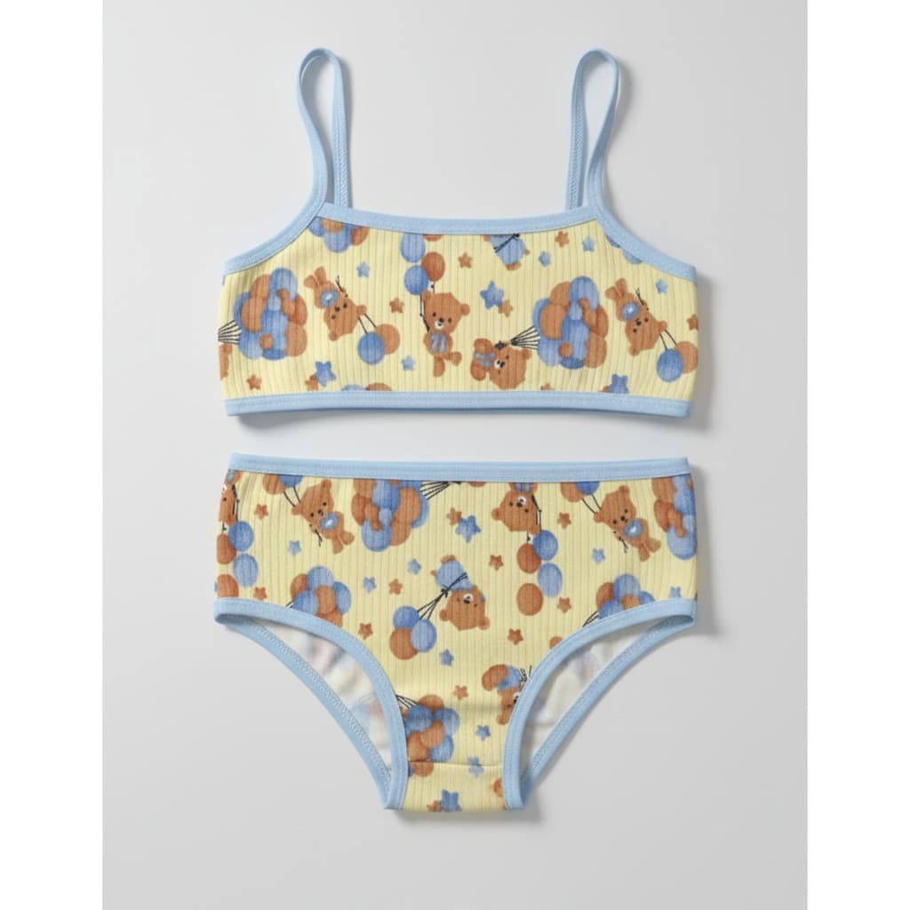 Conjunto Infantil Canelado Suede Calcinha e Sutiã Alcinha Menina