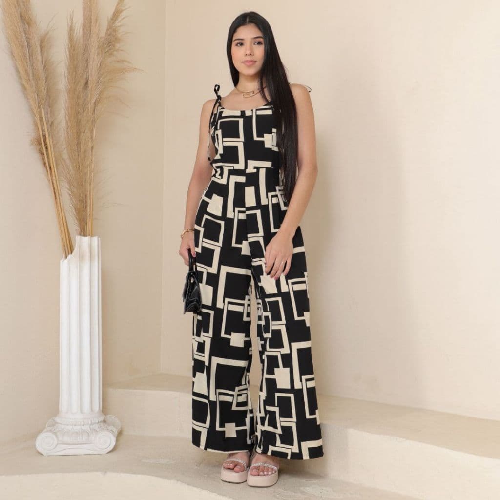 Macacão longo Feminino Moda Praia juvenil Estampas Geométricas10,12,14,16 anos para adolescentes