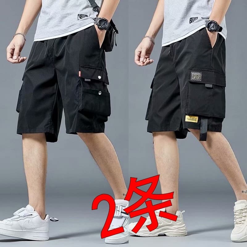 Macacão de bolso grande Shorts masculino verão estilo fino estilo Hong Kong na moda All-Match tamanho grande esportes so