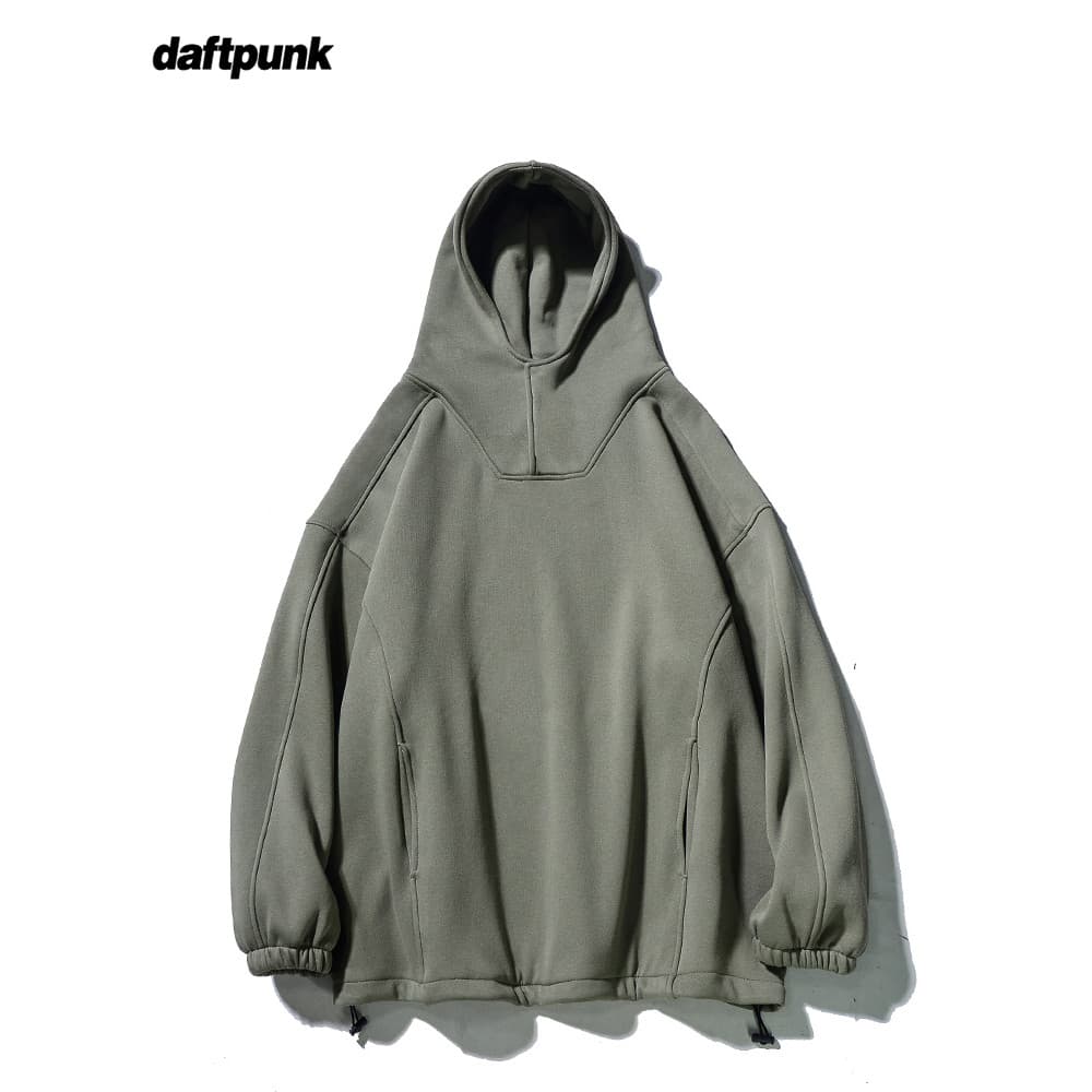 Americano High Street abotoado moletom masculino outono inverno estilo forro de lã engrossado com capuz 480g roupas dura