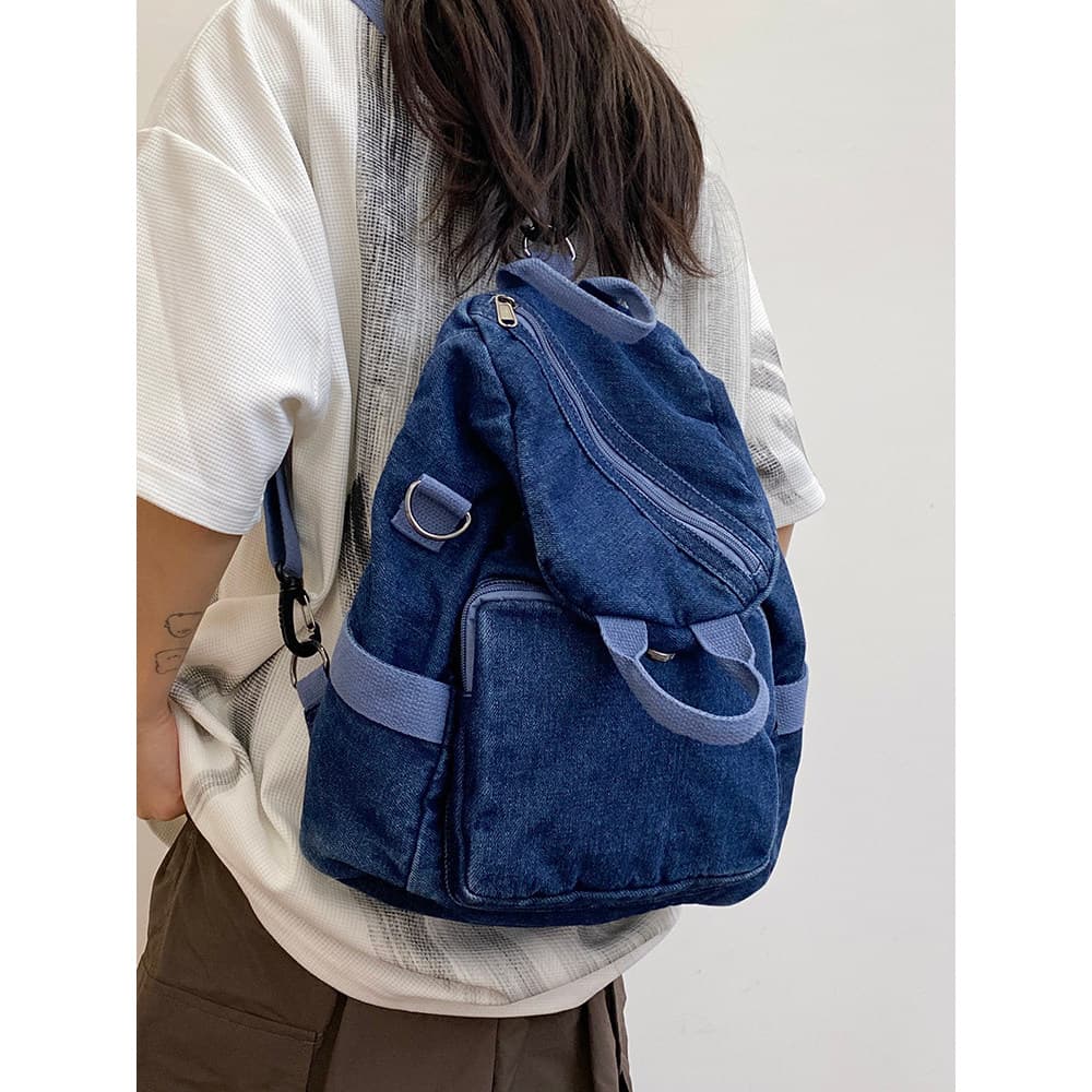 Mochila feminina lona moda multifuncional pequena mochila Casual All-Match saco do mensageiro na moda esportes único bol