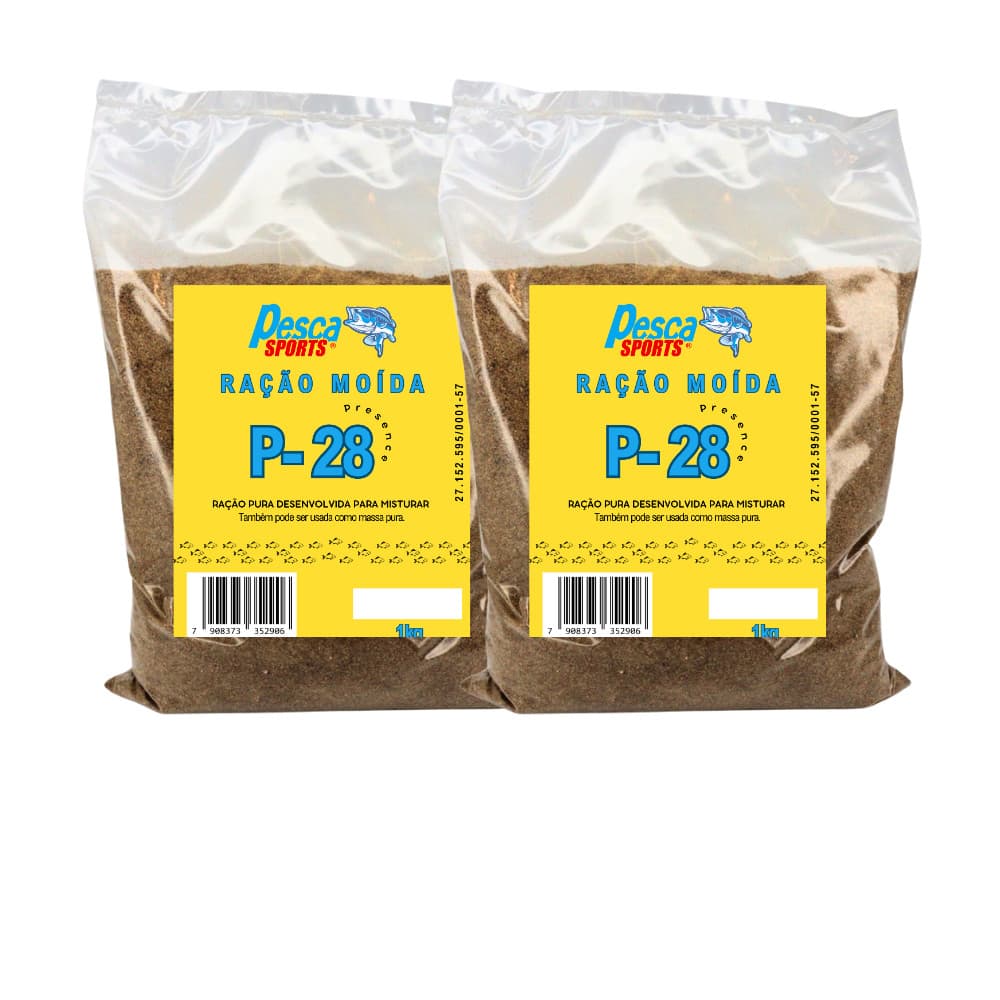 Kit C/2 Ração Presence P-28 Moída (2kg total)