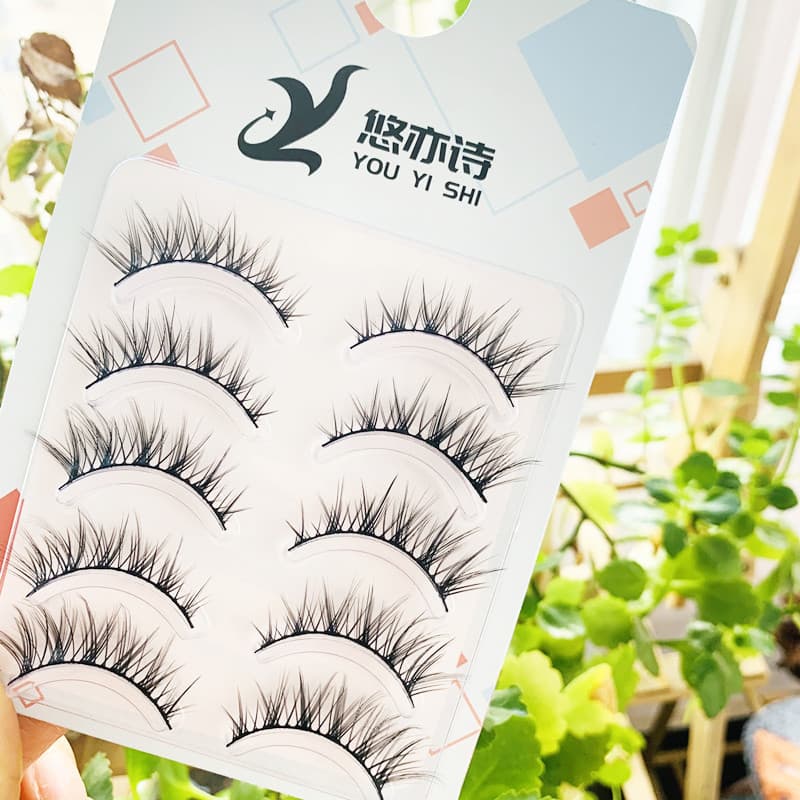 Cílios cômicos sanduíche de pelúcia!Cílios postiços inteiros maquiagem tailandesa asiático meio sangue feminino Natural