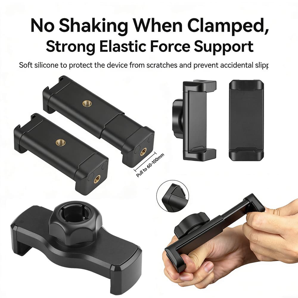 Suporte Para Tablet E Telefone Com Sapata Fria , Bola De 17.4 Mm Clipe Extensível De Rosca De 1/4 " Tripé Selfie Stick ,