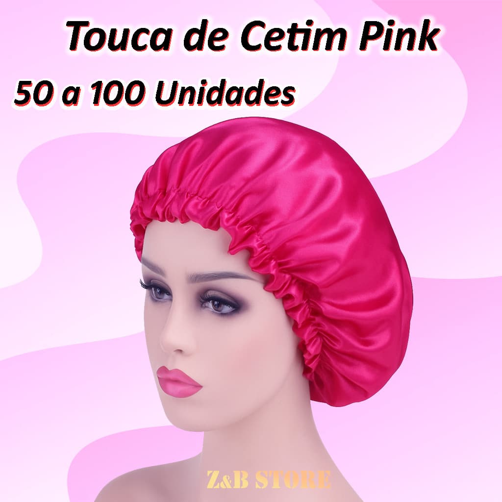 50 a 100 Toucas de Cetim PINK – Ideal para Dormir, Cachos Definidos e Sem Frizz - REVENDA