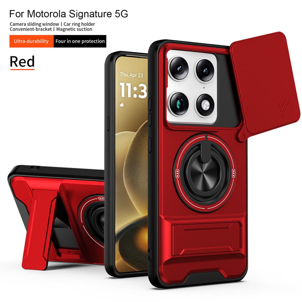 Capa Magnética À Prova De Choque Para Motorola Signature 5G , De Telefone De Carregamento Sem Fio Com Anel , Suporte Câ