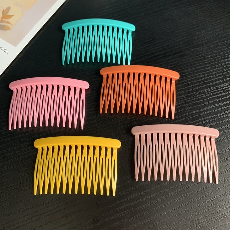 Cor pente de cabelo inserção pente grampo de cabelo simples coreano cabeça pente franja lateral pente cabeça traseira ca