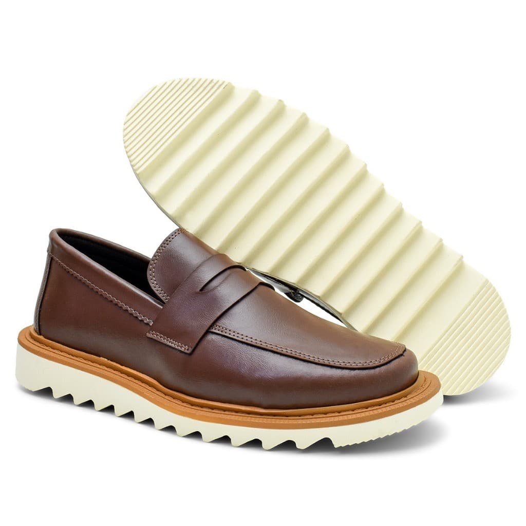 Sapato Masculino Mocassim Casual Loafer Formal Elegante Solado Tratorado Alto Confortável Promoção