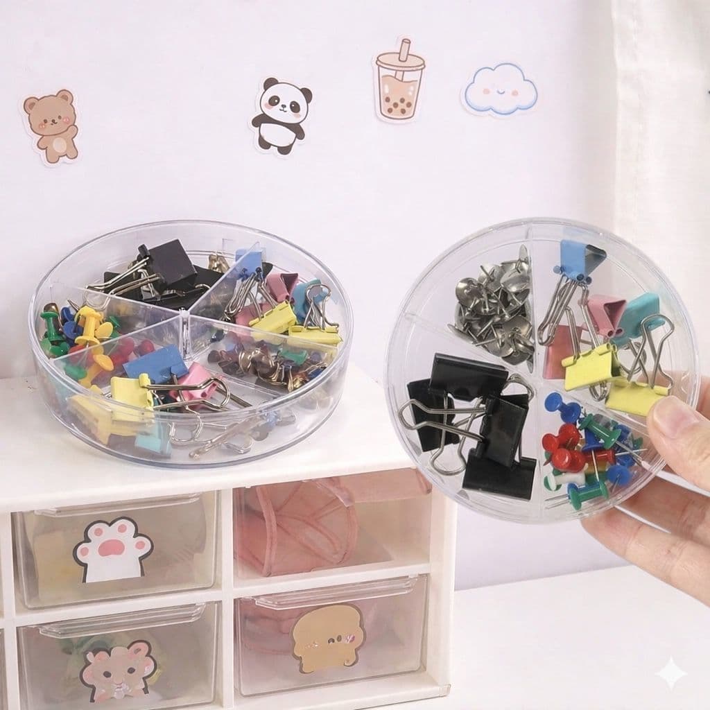 Kit Papelaria Organização 70 Peças Percevejo + Prendedor de papel + Alfinete T para Escritório Escola