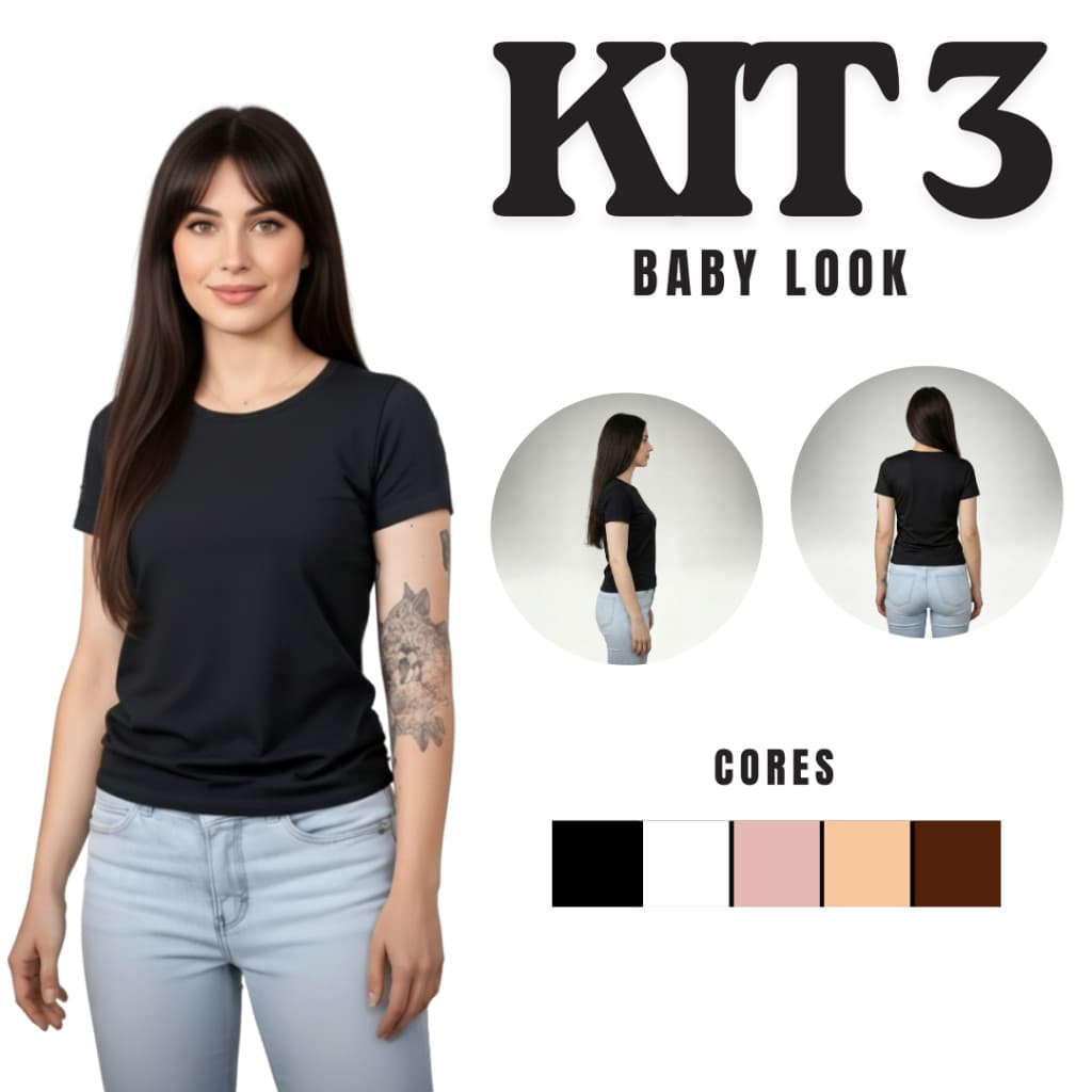 Kit 3 Baby Look Premium – Leves, Macias e Modernas
