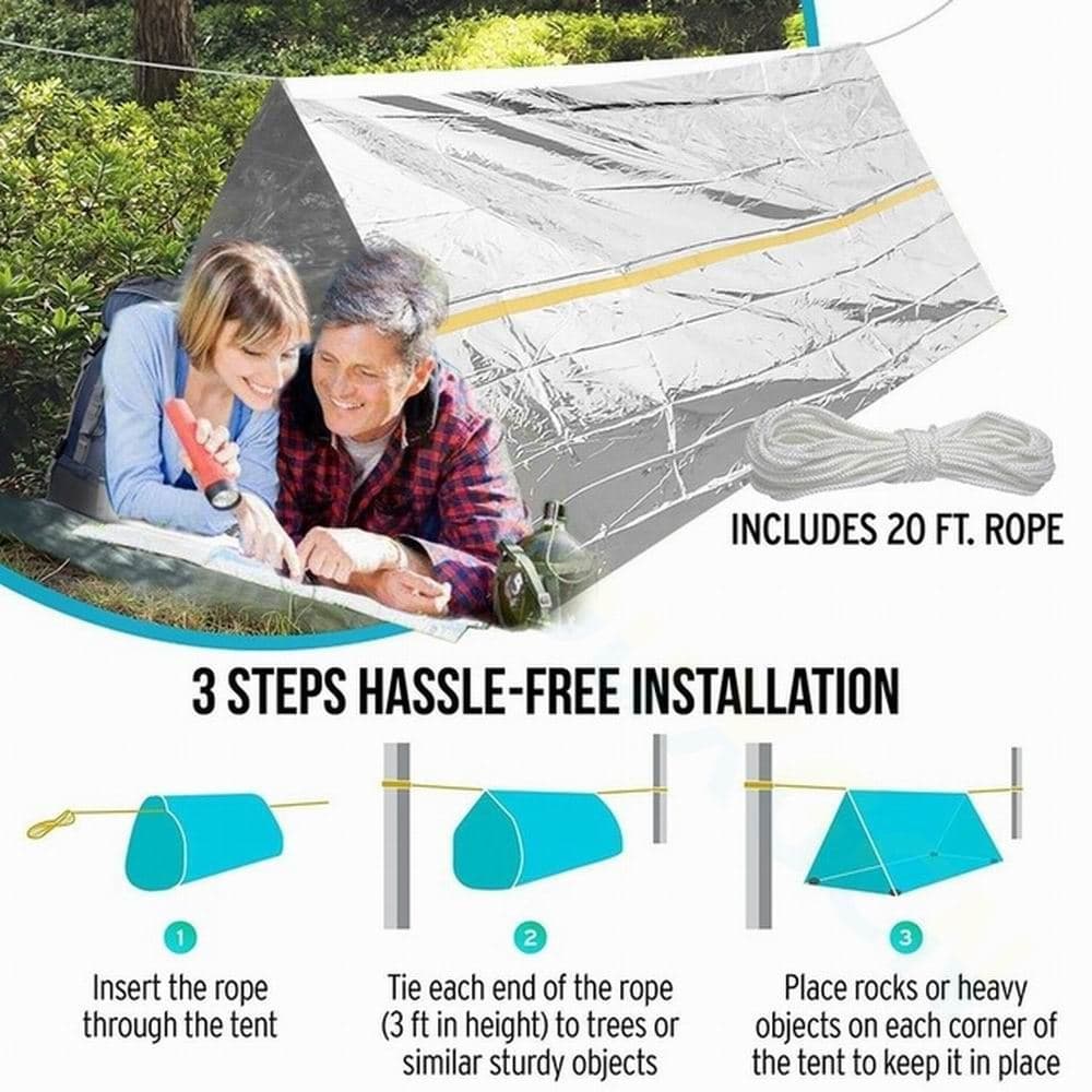 Tenda portátil de emergência, barraca de sobrevivência ao ar livre, primeiros socorros descartáveis, à prova d'água, à p