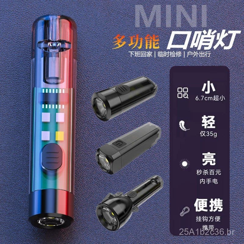 Lanterna de trabalho para pesca noturna, mini lanterna multifuncional portátil para patrulha, montada em carro, lanterna