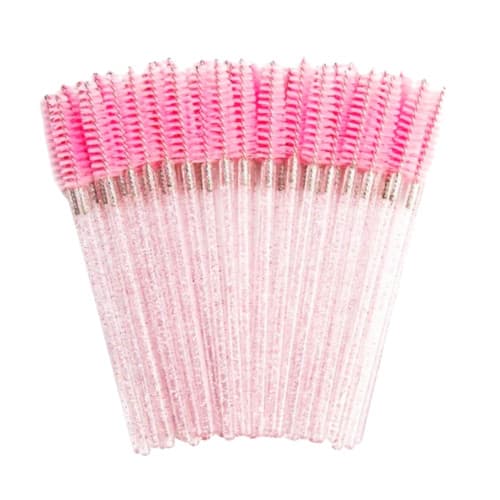 Kit 300 Escovinhas Glitter para Extensão Alongamento Cílios e Sobrancelha