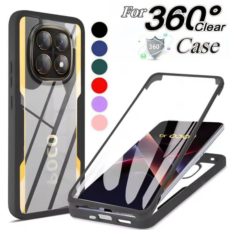 360 ° Capa Completa Para Xiaomi Poco X8 Pro Max M8 X7 X6 F8 F7 M7 M6 X5 Pro Poco C85 C75 C65 Macia À Prova De Choque