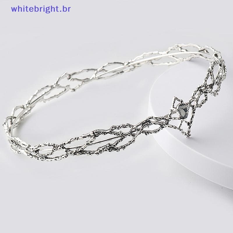 WT Filme Rei Elfos Redondos Coroa De Cabelo Tiara Mulheres Waterdrop Zircon Acessórios De Noiva Cosplay Headwear Present