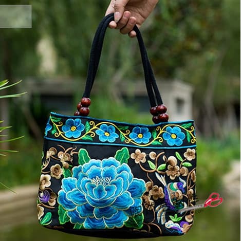 Frete grátis estilo chinês moda bordada bolsa feminina étnica característica bolsa dupla face bordada retrô bolsa La