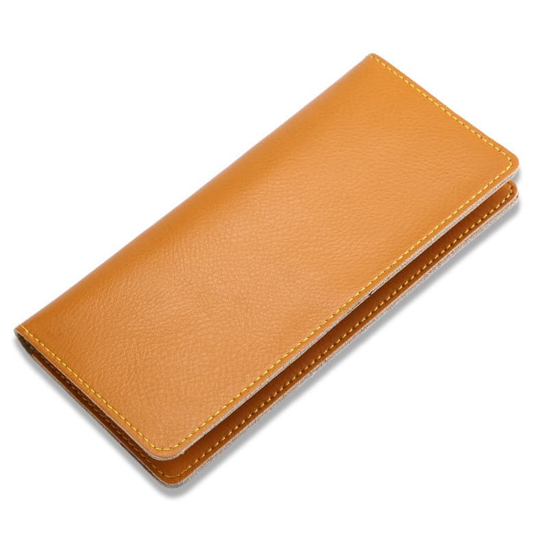 Mulheres Soft Couro Carteira Longa Couro Genuíno Simples Senhoras Carteira Moda Função Carteira Longa Embreagem