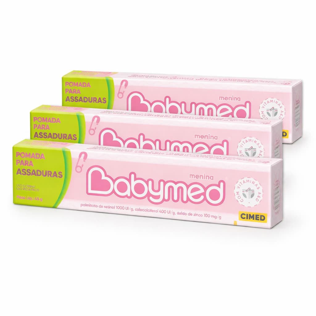 Kit 3 Unidades Pomada Para Assaduras Babymed Rosa100g