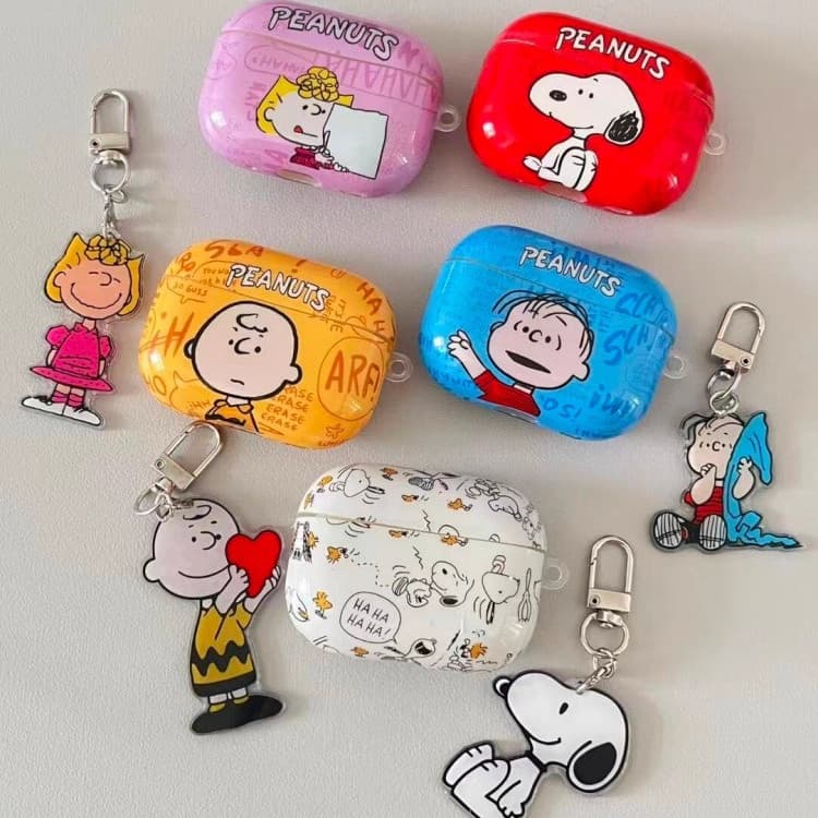 Para AirPods 4 pro3 2025 Caso imd Macio Dos Desenhos Animados snoopy Com Pingente 1/2 pro 2 3 Sem Fio Bluetooth Fone De
