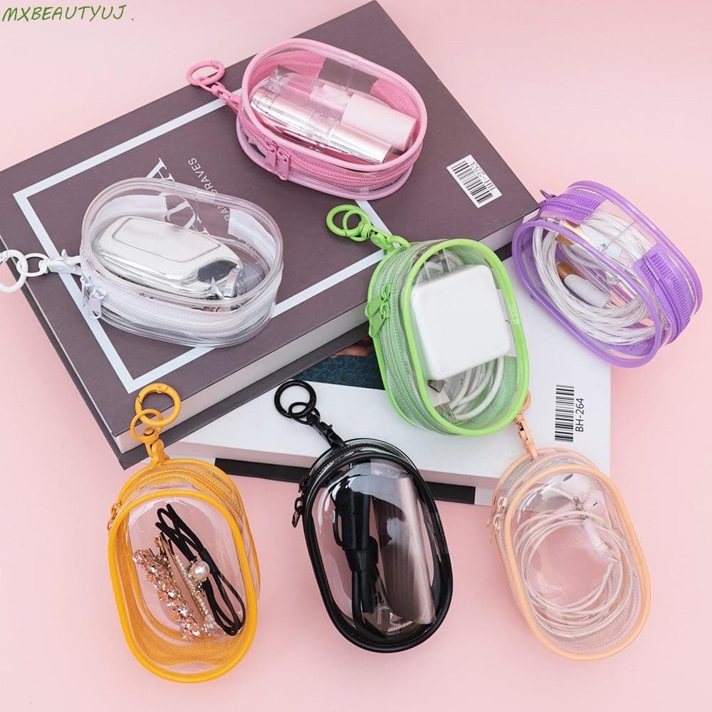 Bolsa De Armazenamento De Cabo De Dados MXBEAUTYUJ , Com Chaveiro , Transparente Para Carregador De Telefone , Digital A