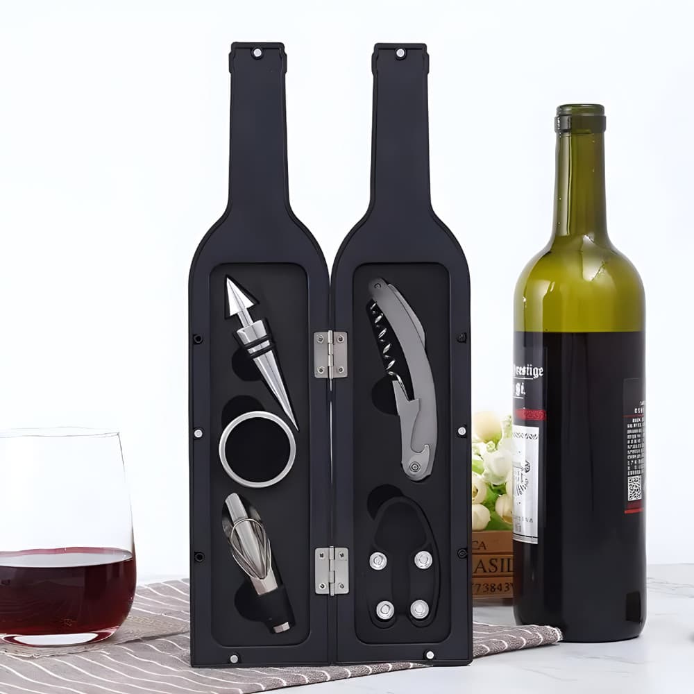 Saca Rolha Profissional Abridor De Vinho Manual Acessórios Sommelier Kit Para Vinhos Tampa Dosador
