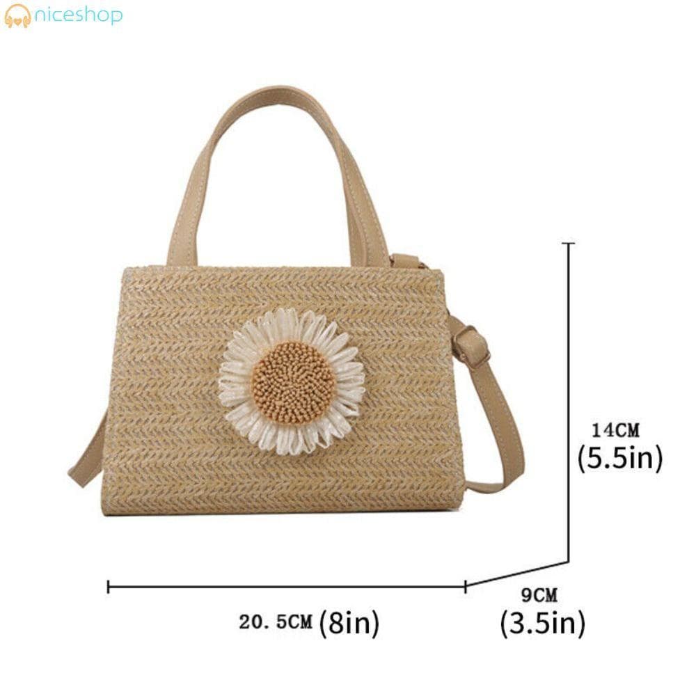 Bolsa Crossbody De Palha Para Mulheres – De Ombro De Praia Ajustável De Grande Capacidade Tecida À Mão