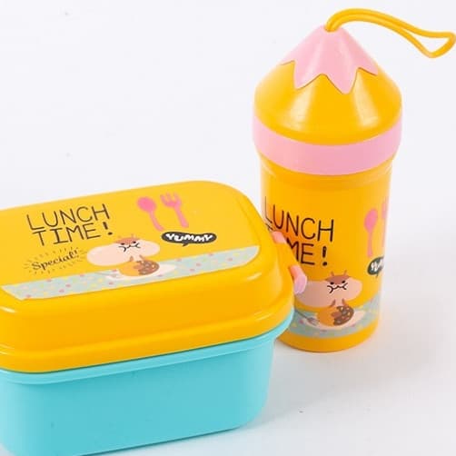 kit Pote De Marmita Box Food Com Talheres+350ml copo de água para los mas pequeños de la casa