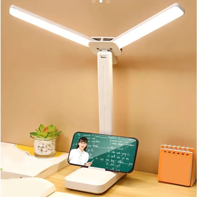 Luminária De Mesa Abajur Led Leitura Estudo 3 Tons De Luz Recarregável