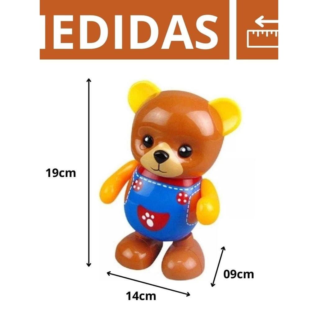 Urso Ursinho Musical Brinquedo Interativo P/ Bebe Danca Comigo - Som E Luz bate e volta Inteligente - Zoop