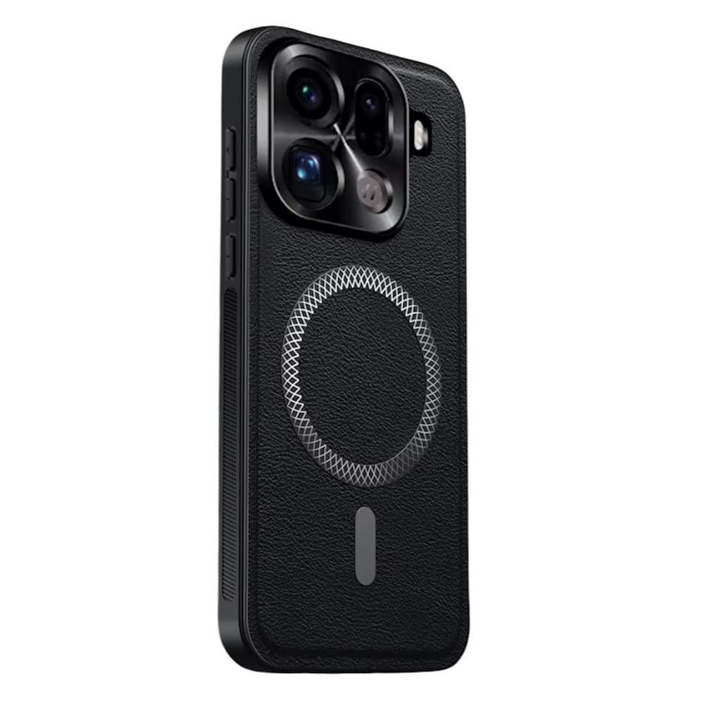 Capinha Capa Luxo Camurça Couro C/ Magsafe Para Oppo Find X9 Pro